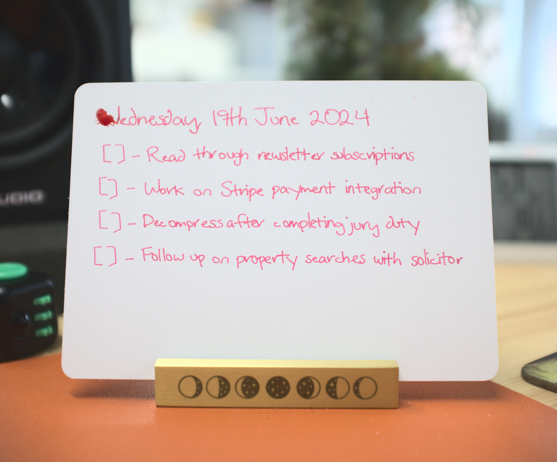 Today's tasks written for me by Kitty, keeping things simple today by the looks of things